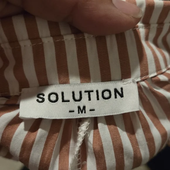 Solution Striped Collar Mini Dress Sz Small - Picture 7 of 10